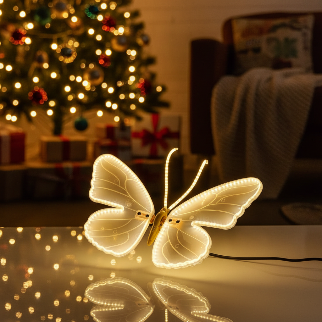 Borboleta Iluminada com LED e Movimento + Cabo Extensor